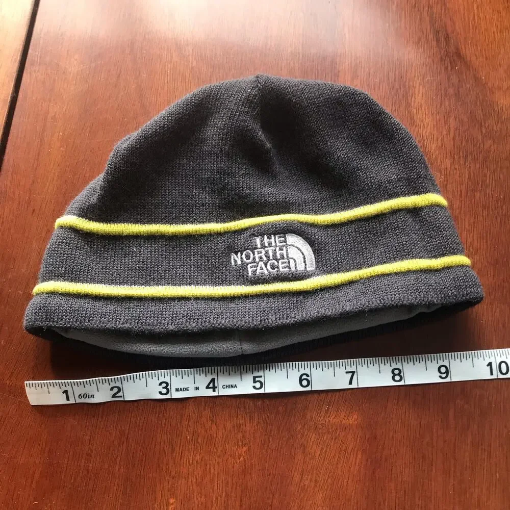 North Face Child's Beanie Black Yellow Hat One Size